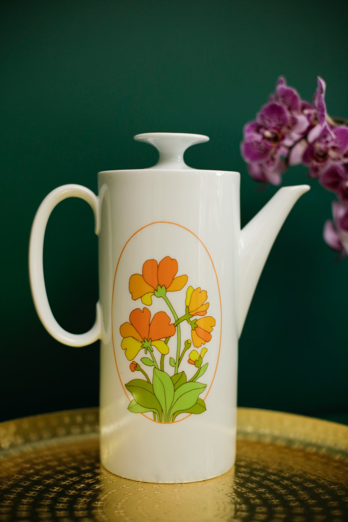 Thomas Germany Coffee Tea Pot Vintage 70a Flower Design