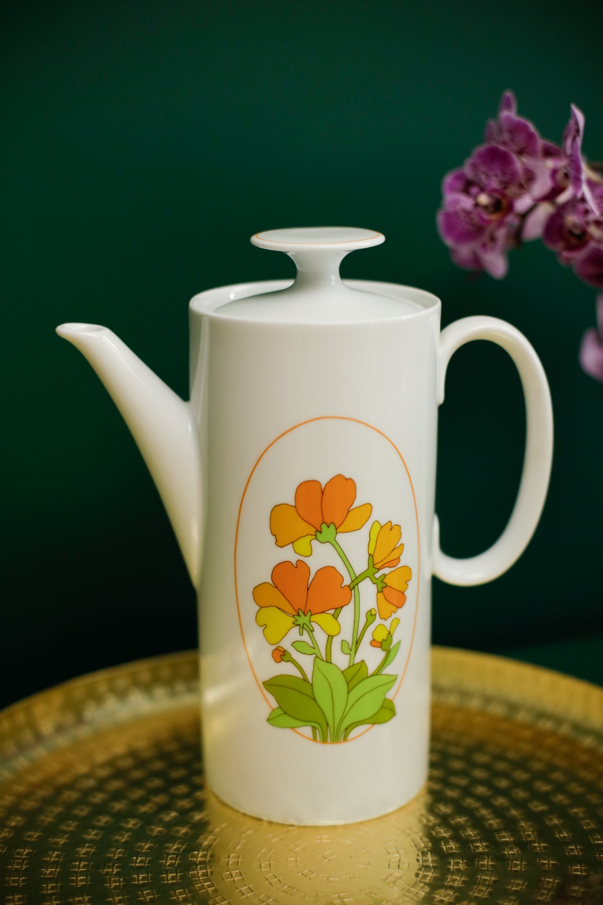 Thomas Germany Coffee Tea Pot Vintage 70a Flower Design