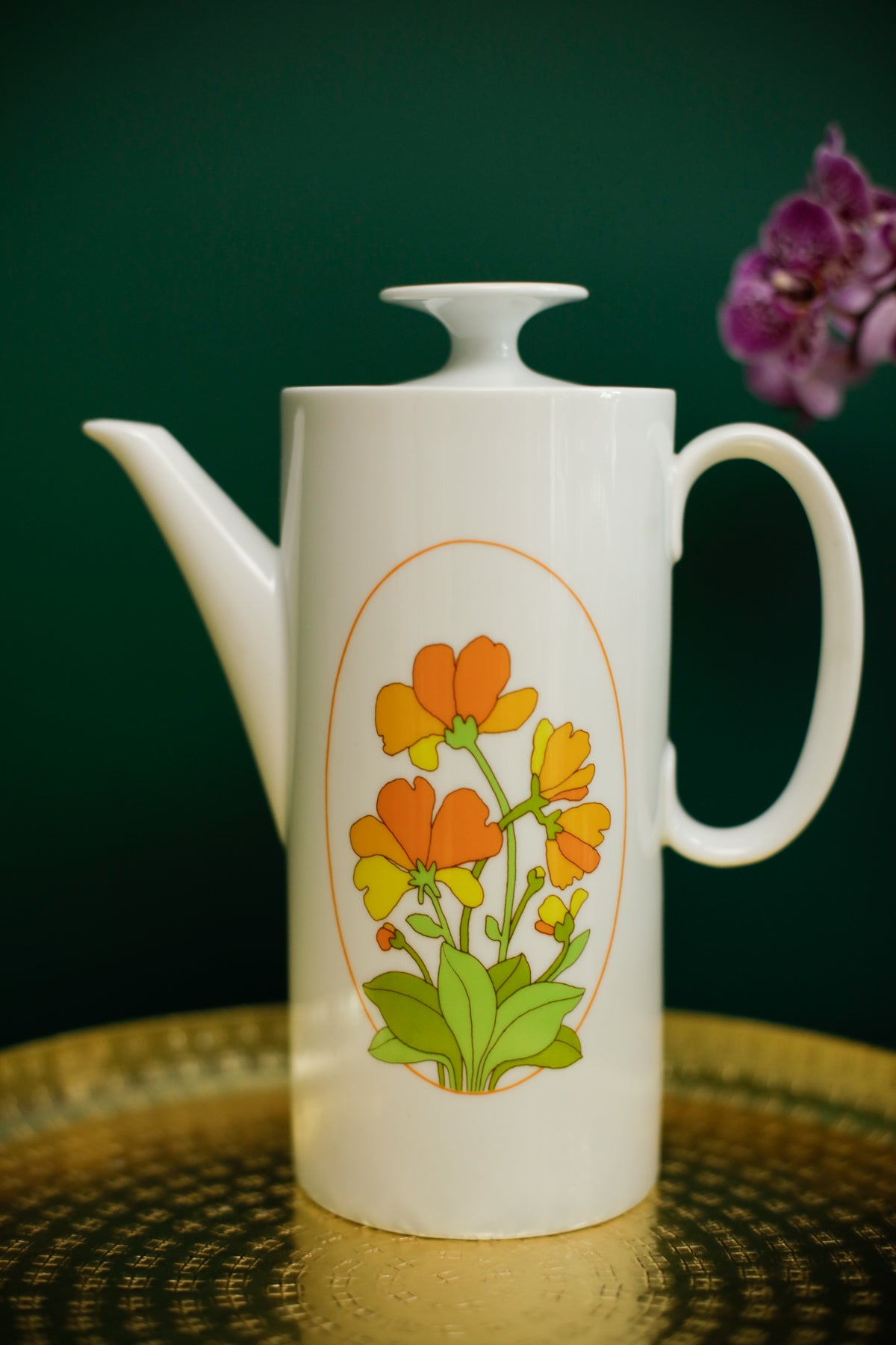 Thomas Germany Coffee Tea Pot Vintage 70a Flower Design